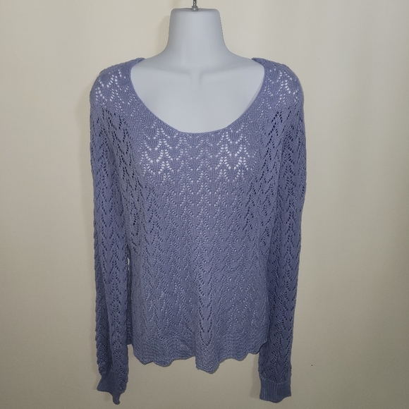 Candie's Sweaters - Candies Blue Crochet Sweater Size XXL